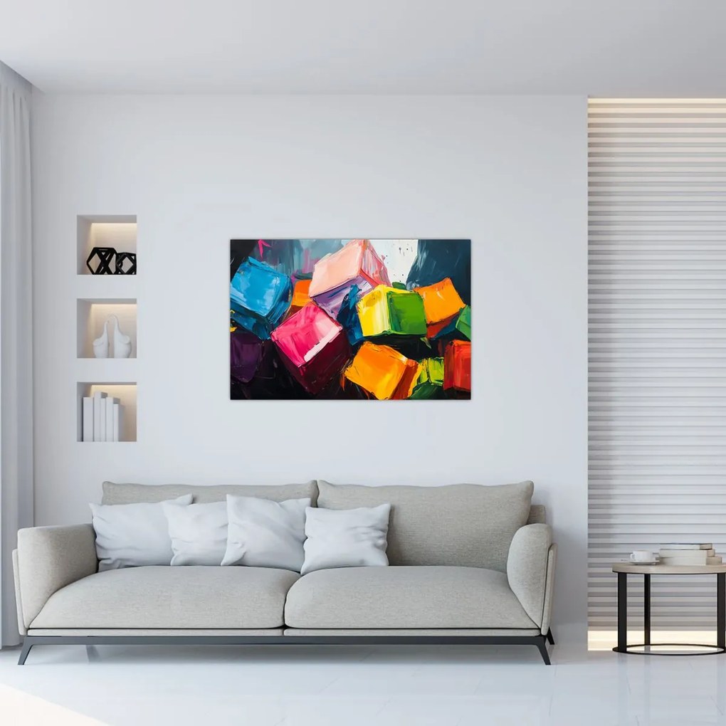 Obraz - Farebné kocky (90x60 cm)