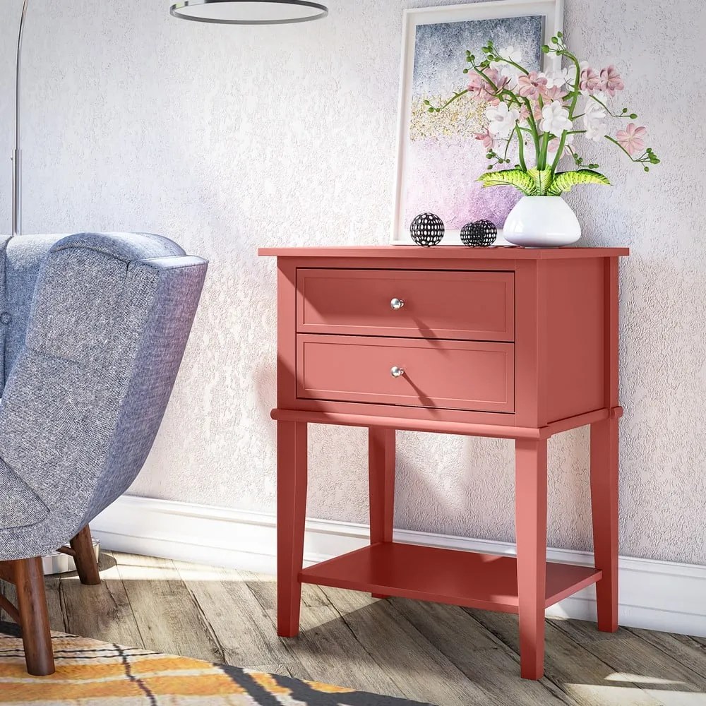 Nočný stolík v tehlovej farbe Franklin – Støraa