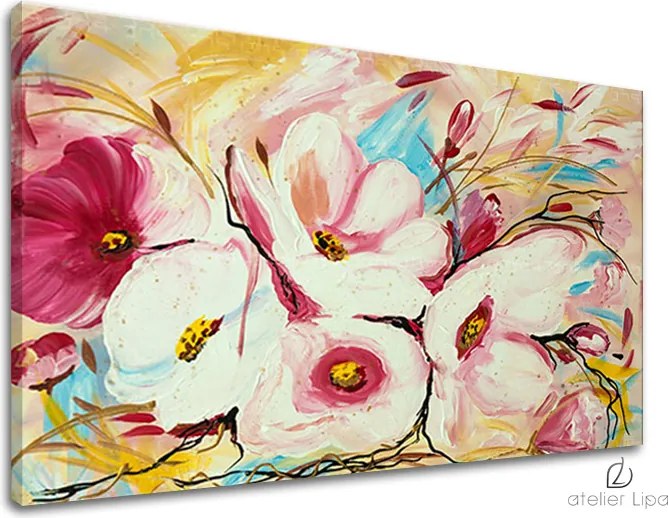 Autorská reprodukcia na plátne KVETY 75x50 cm