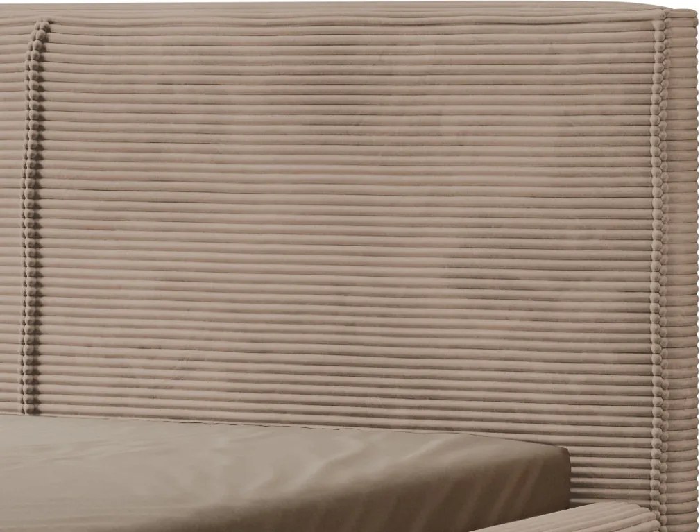 Posteľ Inez 180x200 cm, svetlo hnedá štrukturovaná látka