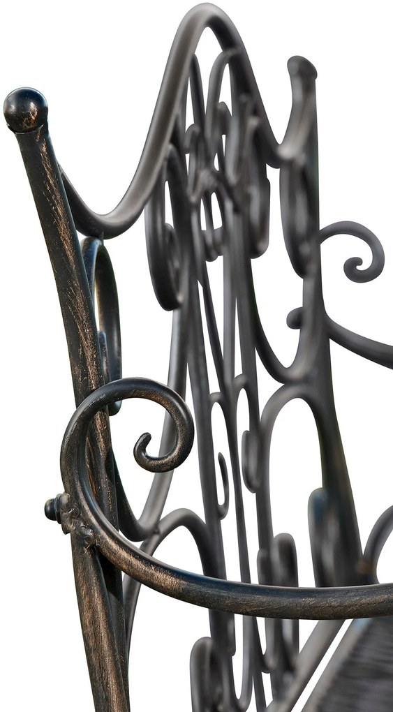 Rustikálna kovová lavička Tar - Bronzová