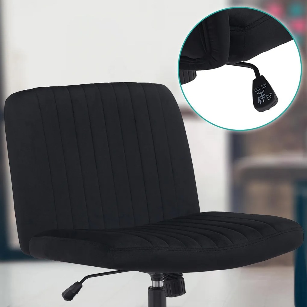 Design-Shop Kancelárska stolička Kingman zamat - Čierna