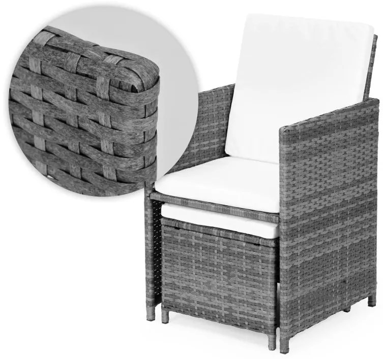 ZÁHRADNÝ SET MARINA 4 x KRESLO + 4 x TABURET + STÔL