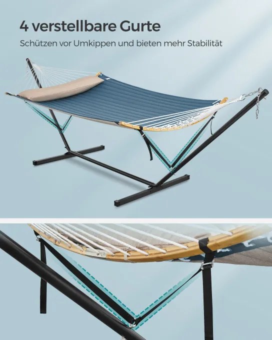 Dvojmiestna hojdacia sieť so stojanom 140x200 cm GHS002Q01