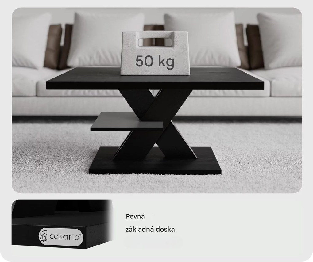 InternetovaZahrada Konferenčný stolík Detroit 90x60x45cm - čierny