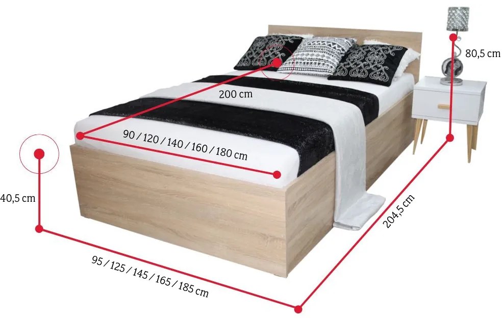 Posteľ EBONY + matrac + rošt ZADARMO - trufla / 120x200