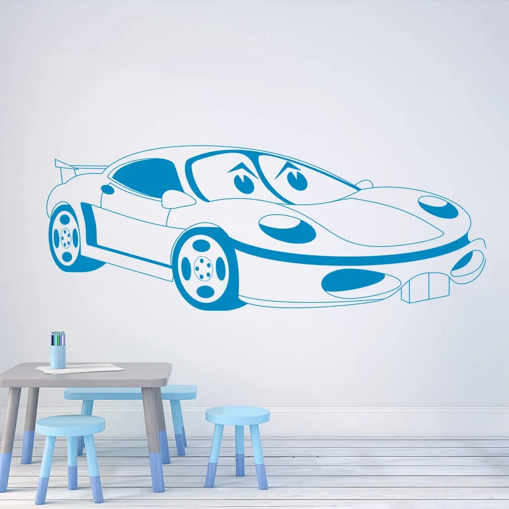 Veselá Stena Samolepka Detské autíčko Porsche Farba: žlutá, Veľkosť: 80 x 37 cm