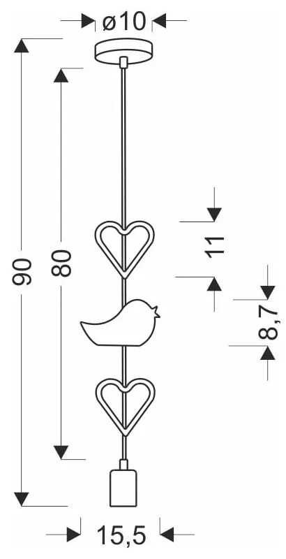 Bielo-ružové detské svietidlo s kovovým tienidlom Single - Candellux Lighting