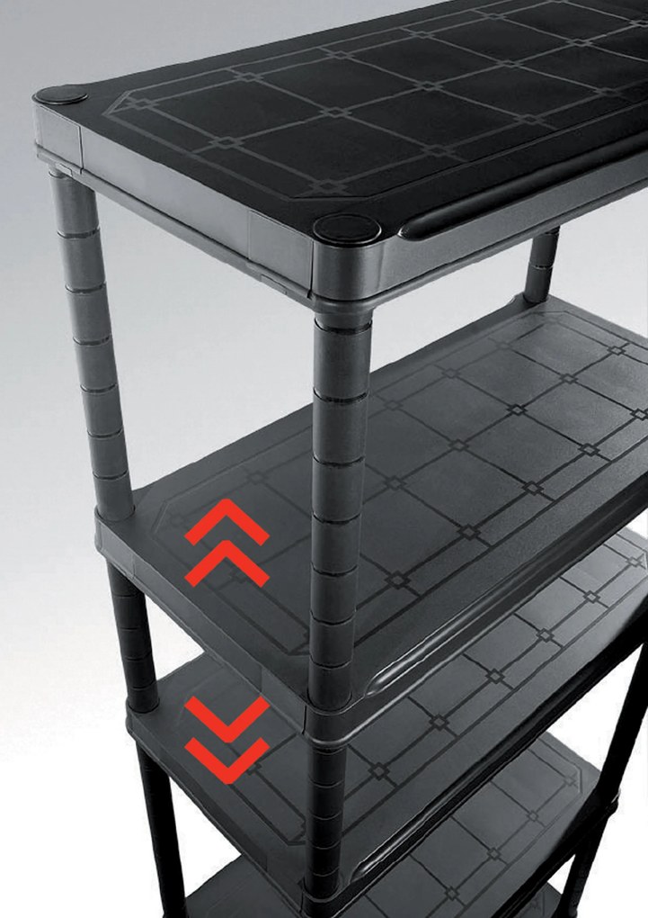 KIS-KETER Tribac 009509BK Regál Plus, 5 políc, šírka 75 cm