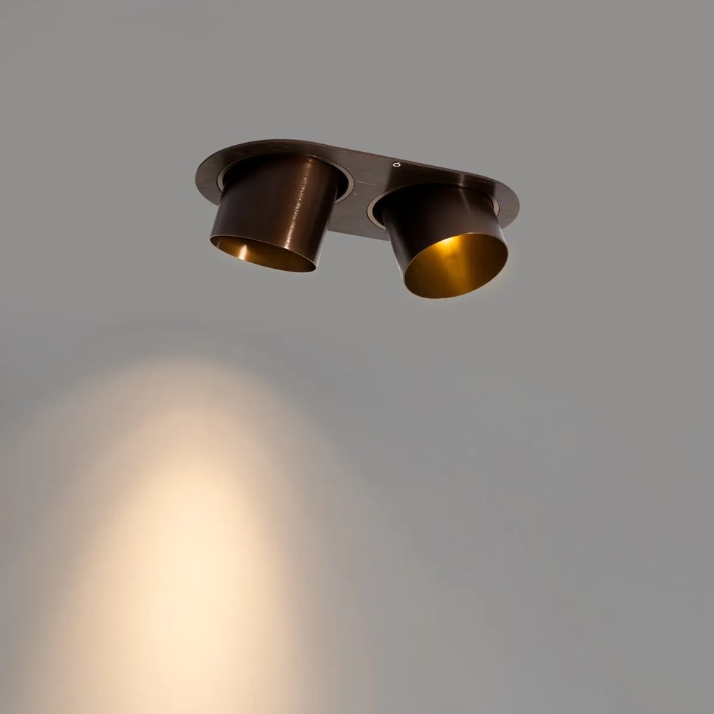 Okrúhle zapustené bodové svetlo tmavá bronz GU10 70 mm sklopné 2-svetlo - Installa