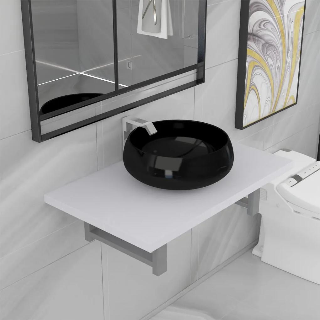 vidaXL Dvojdielna sada kúpeľňového nábytku biela keramická
