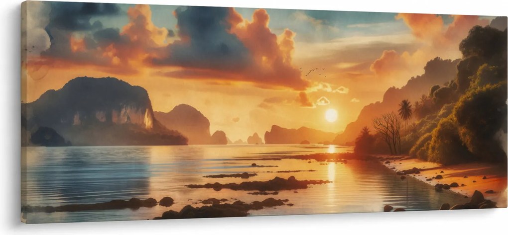Obraz - Pohľad z pláže (120x50 cm)