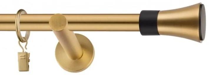 Dekorstudio Garniža jednoradová VASE zlatá 19mm Dĺžka: 240cm, Typ uchytenia: Držiak otvorený, Typ príslušenstva: Krúžky tiché so štipcami