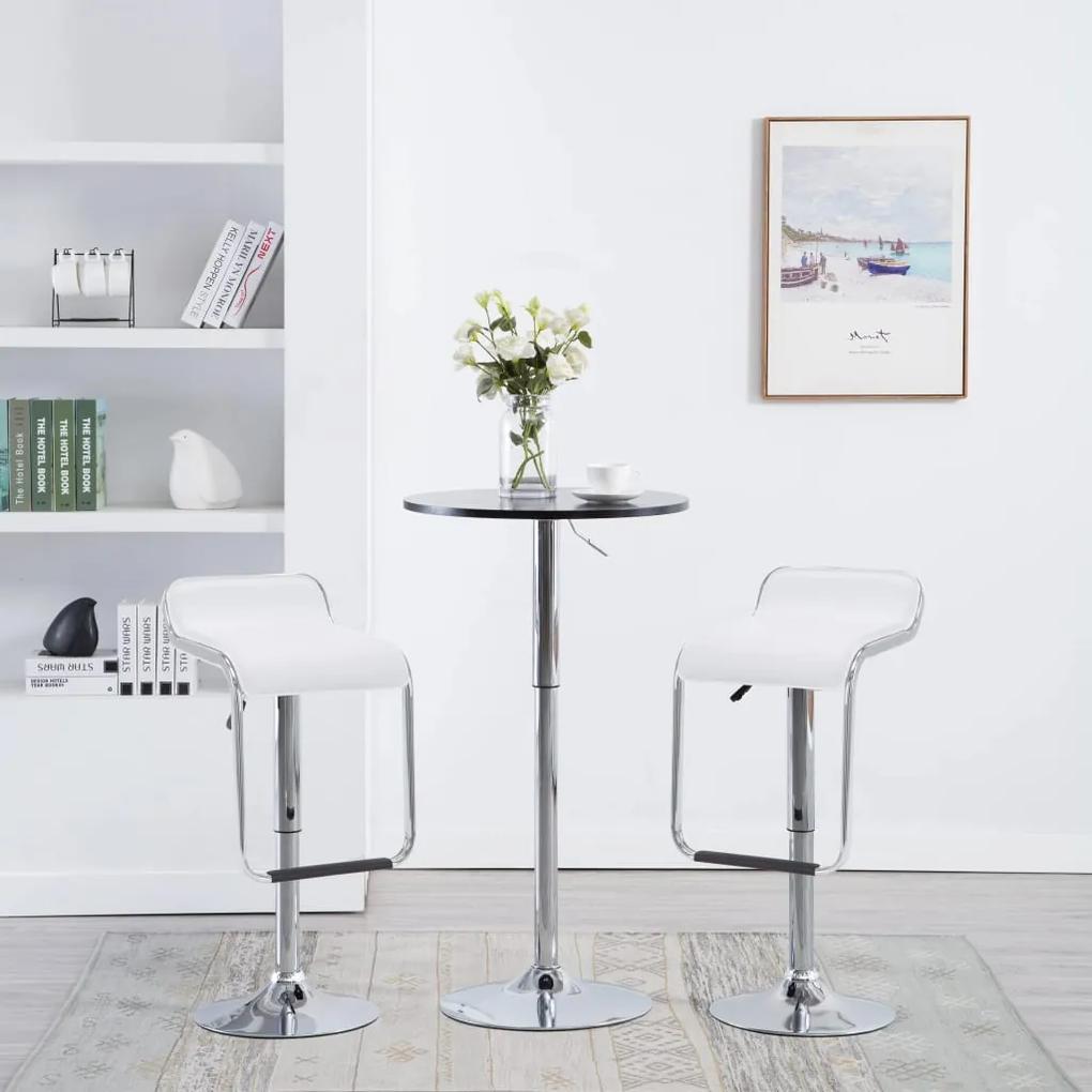 vidaXL Otočné barové stoličky 2 ks, biele, umelá koža