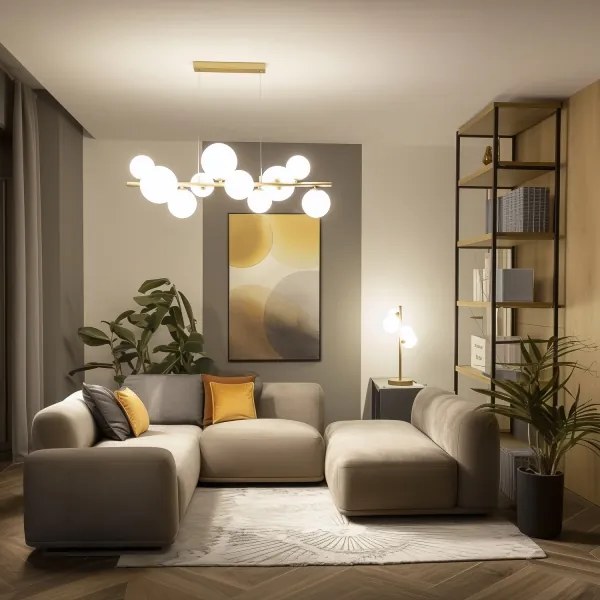 Brilagi - LED Luster na lanku MILLA 10xG9/3W/230V zlatá/biela