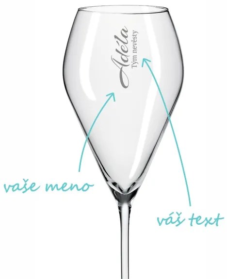 Pieskovaný pohár na prosecco Universal