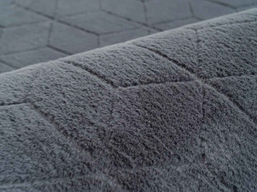 TZ Tmavosivý okrúhly koberec 3D Rabbit Rozmer: 120 cm