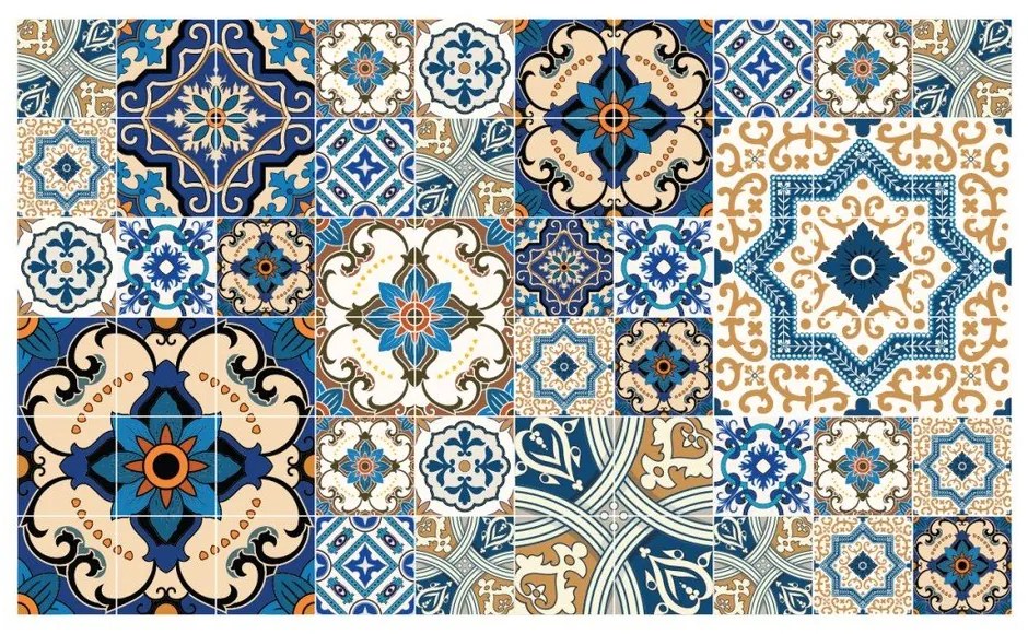 Sada 60 dekoratívnych samolepiek na stenu Ambiance Toundra, 10 × 10 cm