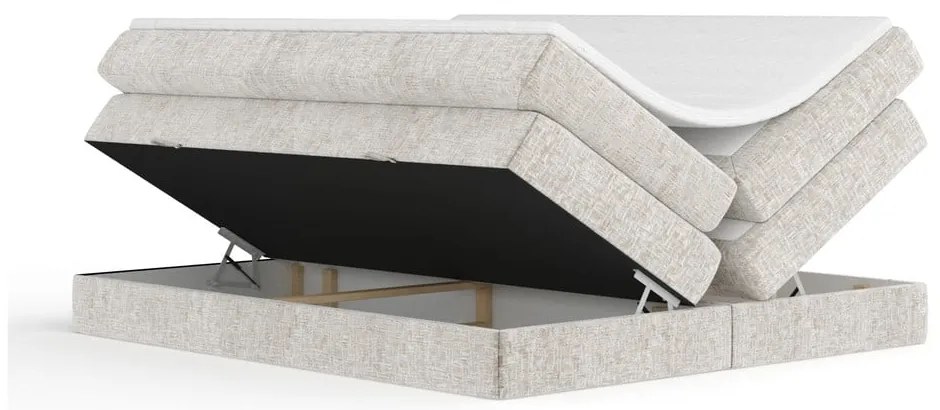Béžová boxspring posteľ s úložným priestorom/bez čela 180x200 cm Juniper – Maison de Rêve