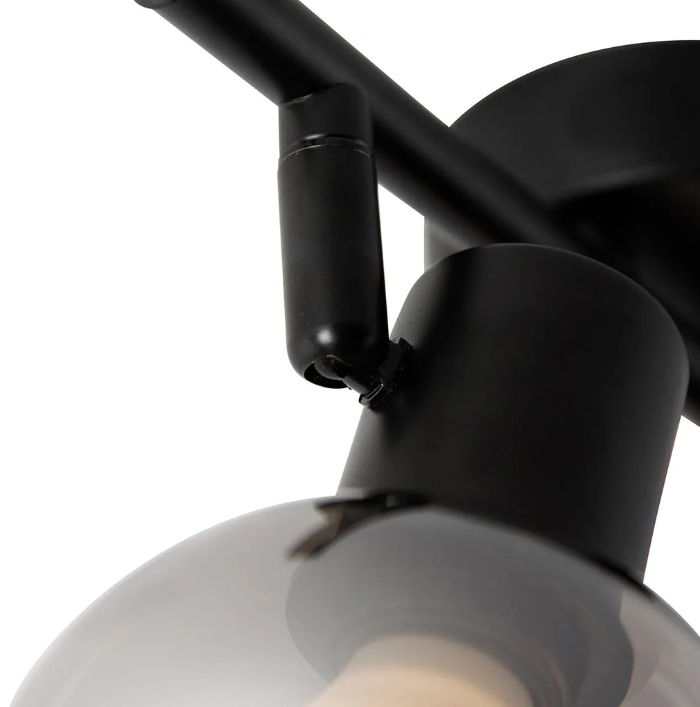 Inteligentné stropné svietidlo čierne s dymovým sklom vrátane 2 Wifi P45 - Vidro