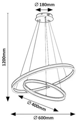 Rabalux 72305 - LED stmievateľný luster na lanku ISAURE LED/80W/230V 3000-6500K+DO
