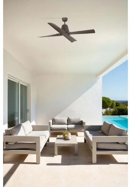 FARO 33490 - Stropný ventilátor TYPHOON IP44 hnedá + diaľkové ovládanie