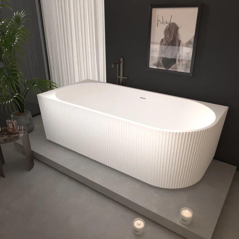 Erga Marina, rohová voľne stojaca vaňa 150x75 cm + odtoková zátka, ľavá, biela lesklá, ERG-MARINA-150075L-WH-WH