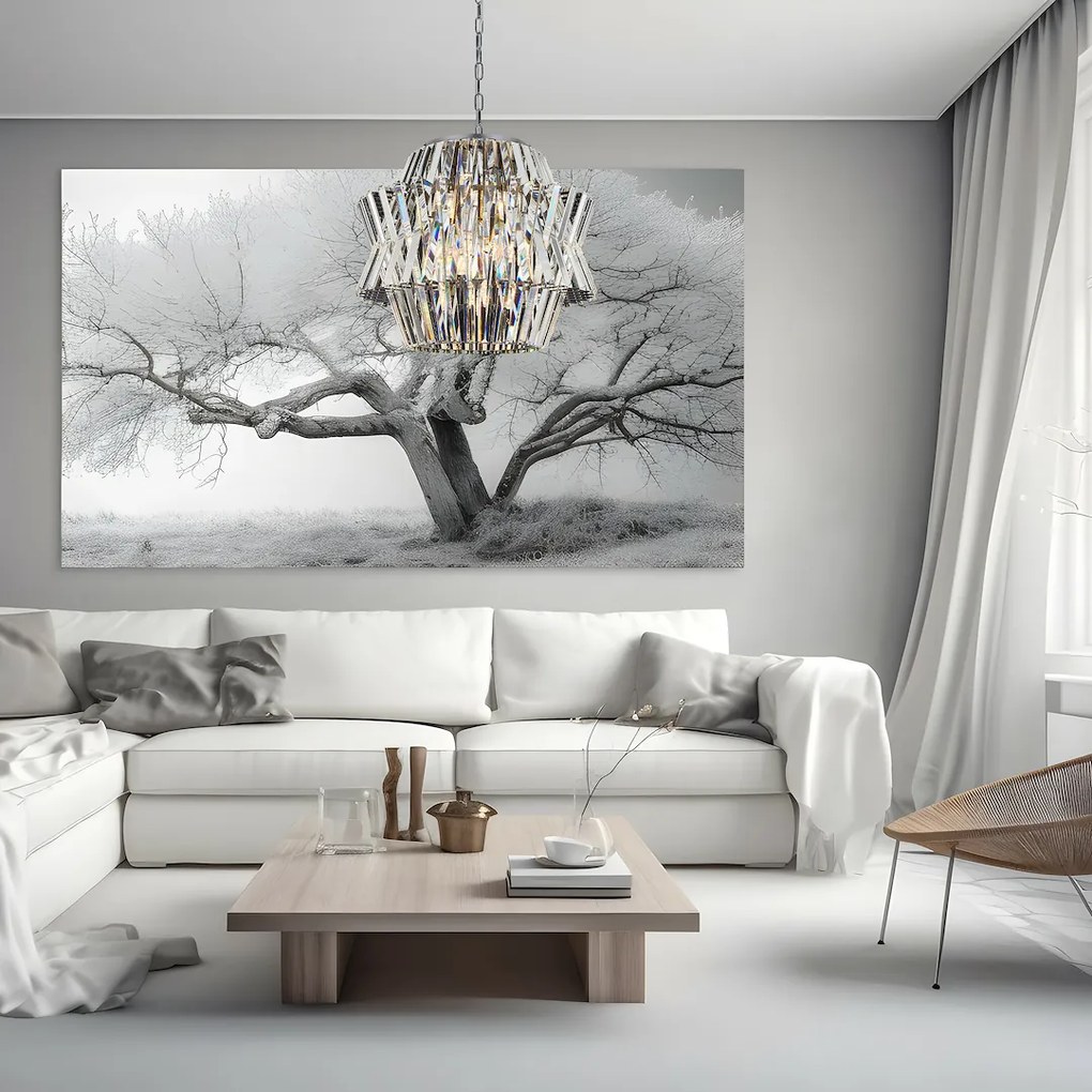 EUlight Luster Crown, 1x krištáľové tienidlo, (fi 54cm), ch