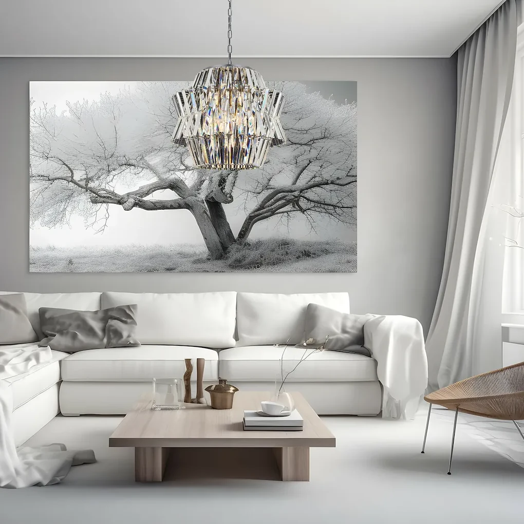 Luster Crown, 1x krištáľové tienidlo, (fi 54cm), ch