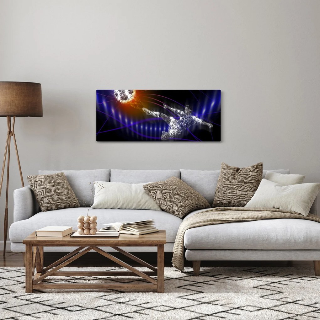 Obraz futbalistu v skoku (120x50 cm)