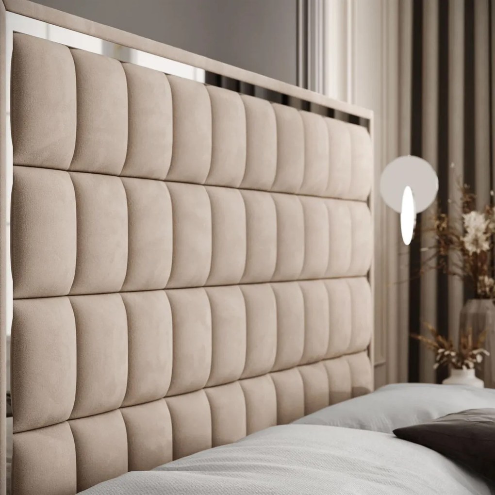 VYSOKÁ ČALÚNENÁ POSTEĽ NOEMI SILVER 140X200 ROYAL VELVET 170