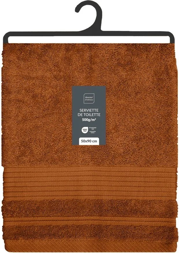 Froté bavlnený uterák v terakotovej farbe 50x90 cm Tendresse – douceur d'intérieur