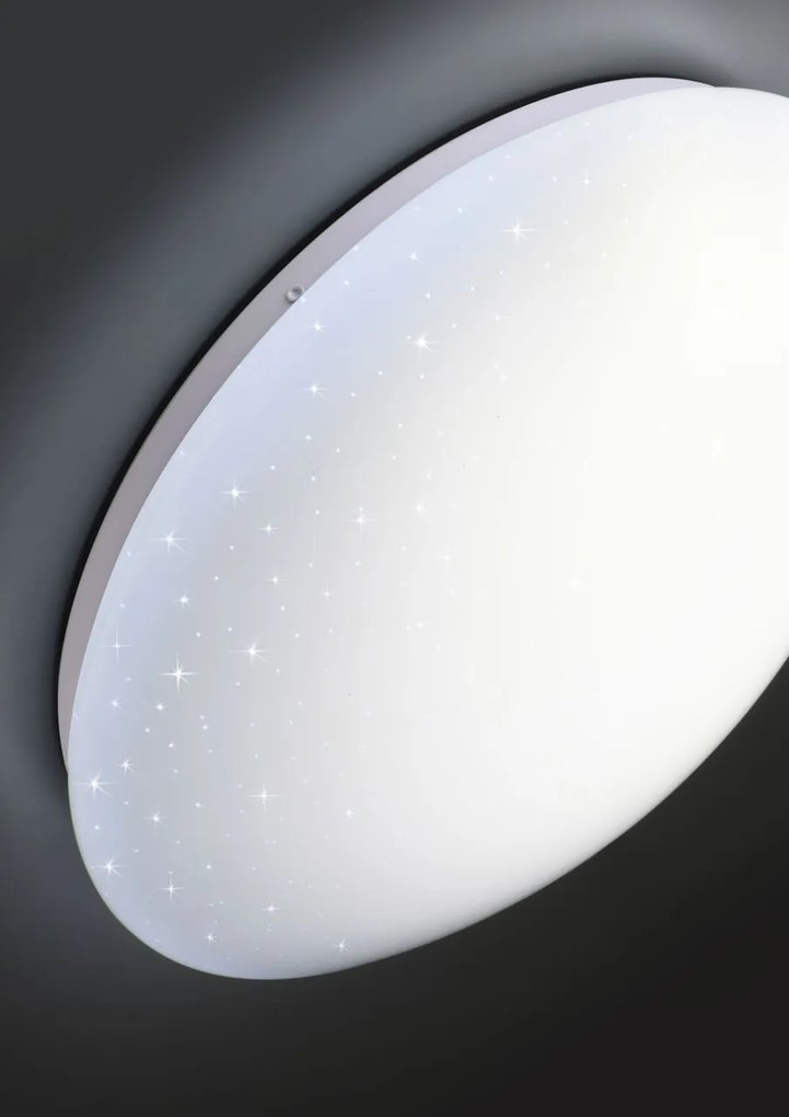CLX LED stropné svietidlo s efektom nočnej oblohy ASTURIAS, 10W, studená biela, 33cm, biela