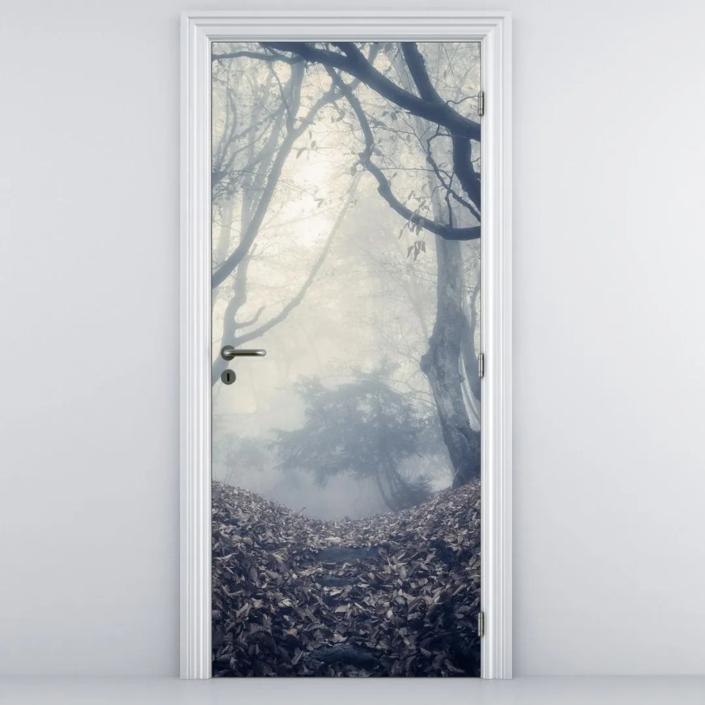 Fototapeta na dvere - Les v hmle (95x205cm)