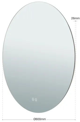 Orion 13-398/60 - LED Zrkadlo s podsvietením FOCUS LED/25W/230V pr. 60 cm IP44