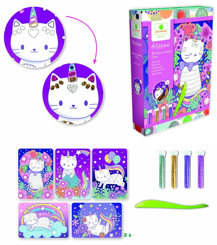 Artissimo - trblietkové pieskovanie - Mačičky