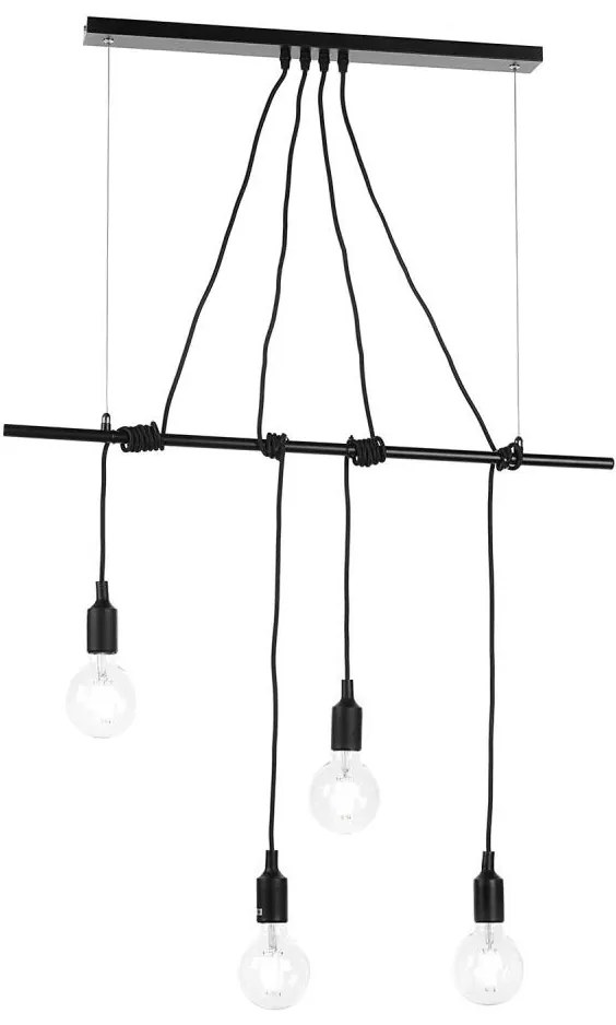 ONLI - Luster na lanku WIRE 4xE27/15W/230V čierna