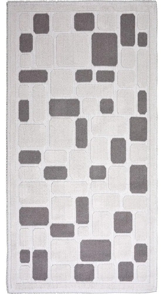 Béžový bavlnený koberec Vitaus Mozaik, 60 x 90 cm