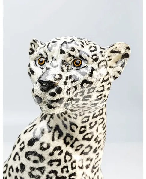 Cheetah dekorácia biela/čierna 54cm