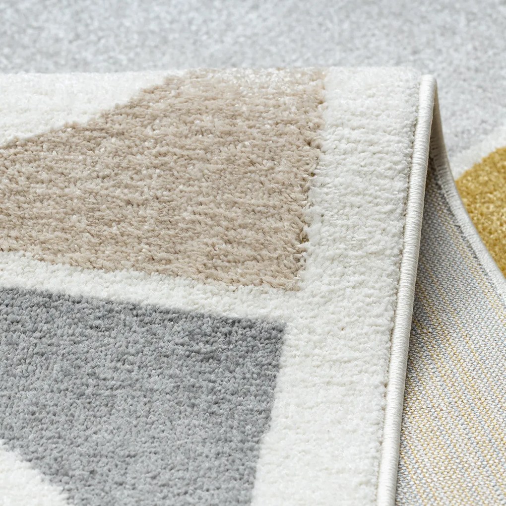 Dywany Łuszczów, Kusový koberec Fusion 0213 white/yellow, 160x220, viacfarebná, kancelária