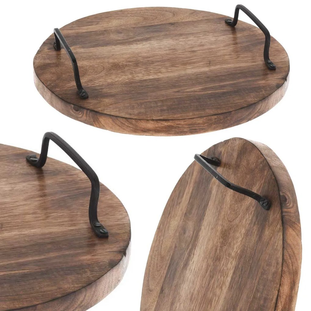 Drevený servírovací podnos Elle, (fi) 30 cm