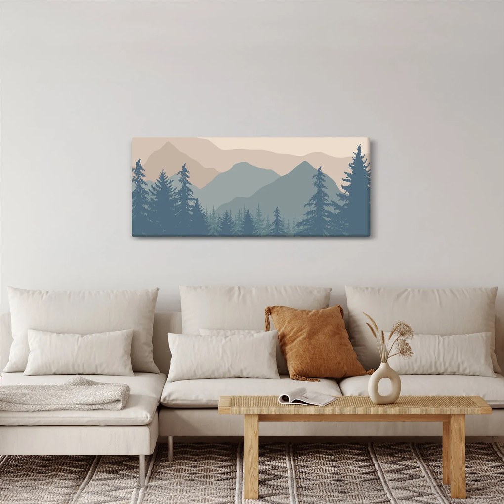 Obraz - Tyrkysové hory N⁰2 (120x50 cm)