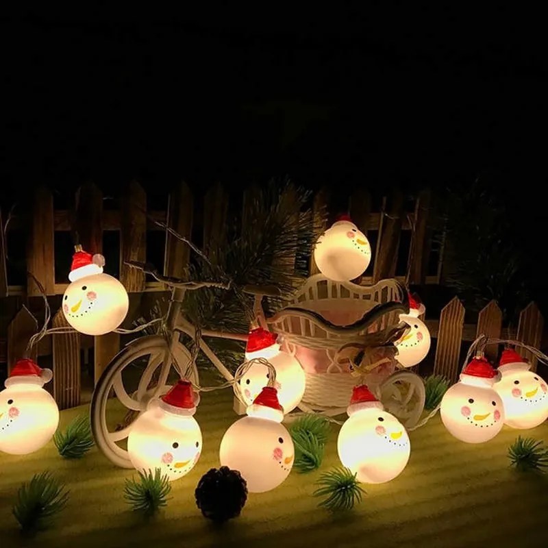 ACA Lighting LED dekoračná girlanda - snehuliaci, teplá biela farba, 2xAA, 160 cm