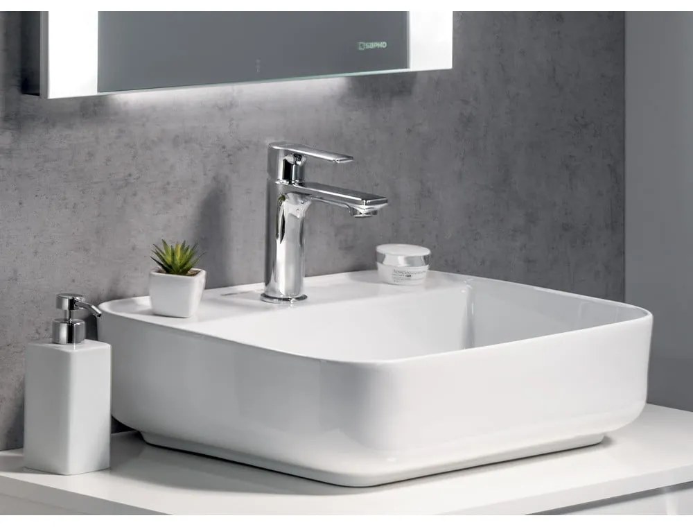 Stojančeková umývadlová batéria v lesklej striebornej farbe Pax – Sapho