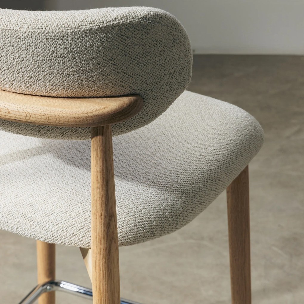 Barová židle Amalfi z masivu dub/krémová