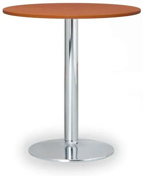 Konferenčný stolík FILIP II, priemer 80 cm, chrómovaná podnož, čerešňa
