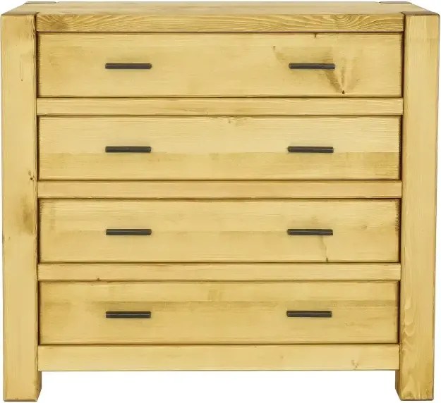 Moderný drevený bielizník so 4 zásuvkami 100x48x90 cm