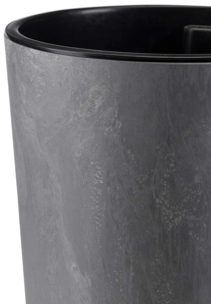 PLASTOVÝ KVETINÁČ URBANIKA SADA 2KS 57X30 CM+46,6X25,5 CM IMITÁCIA BETÓNU SIVÁ
