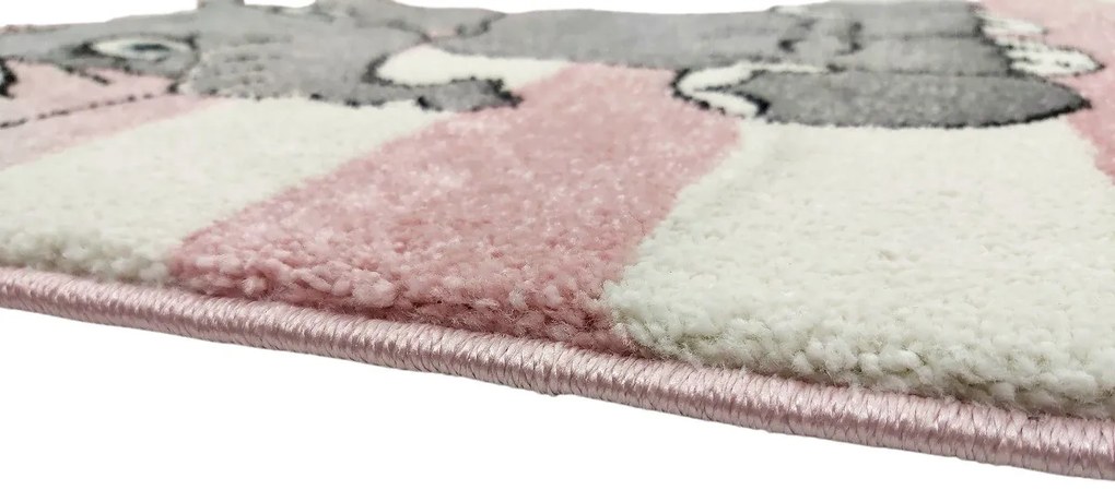 Vopi, Detský koberec Kiddo A1087 pink, 80x150, ružová, detská izba