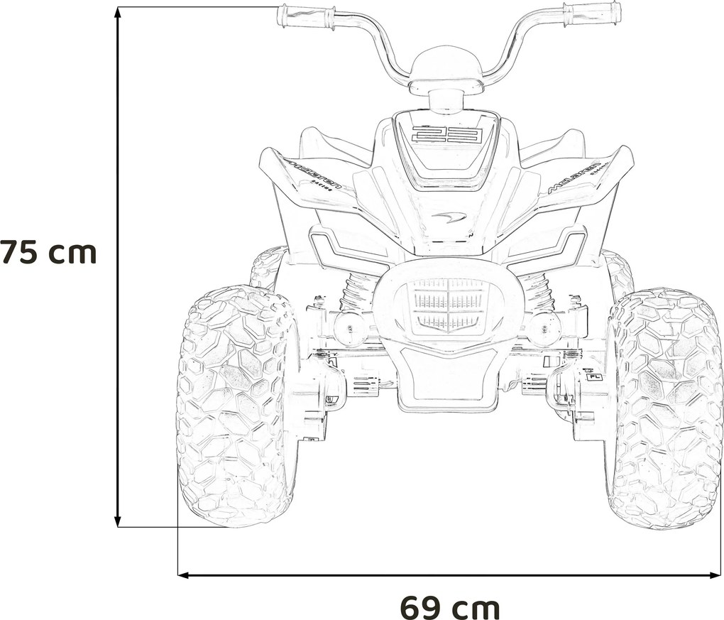 Ramiz McLaren Racing MCL 35 detská štvorkolka šedá + diaľkové ovládanie + pomalý štart + EVA + LED audio